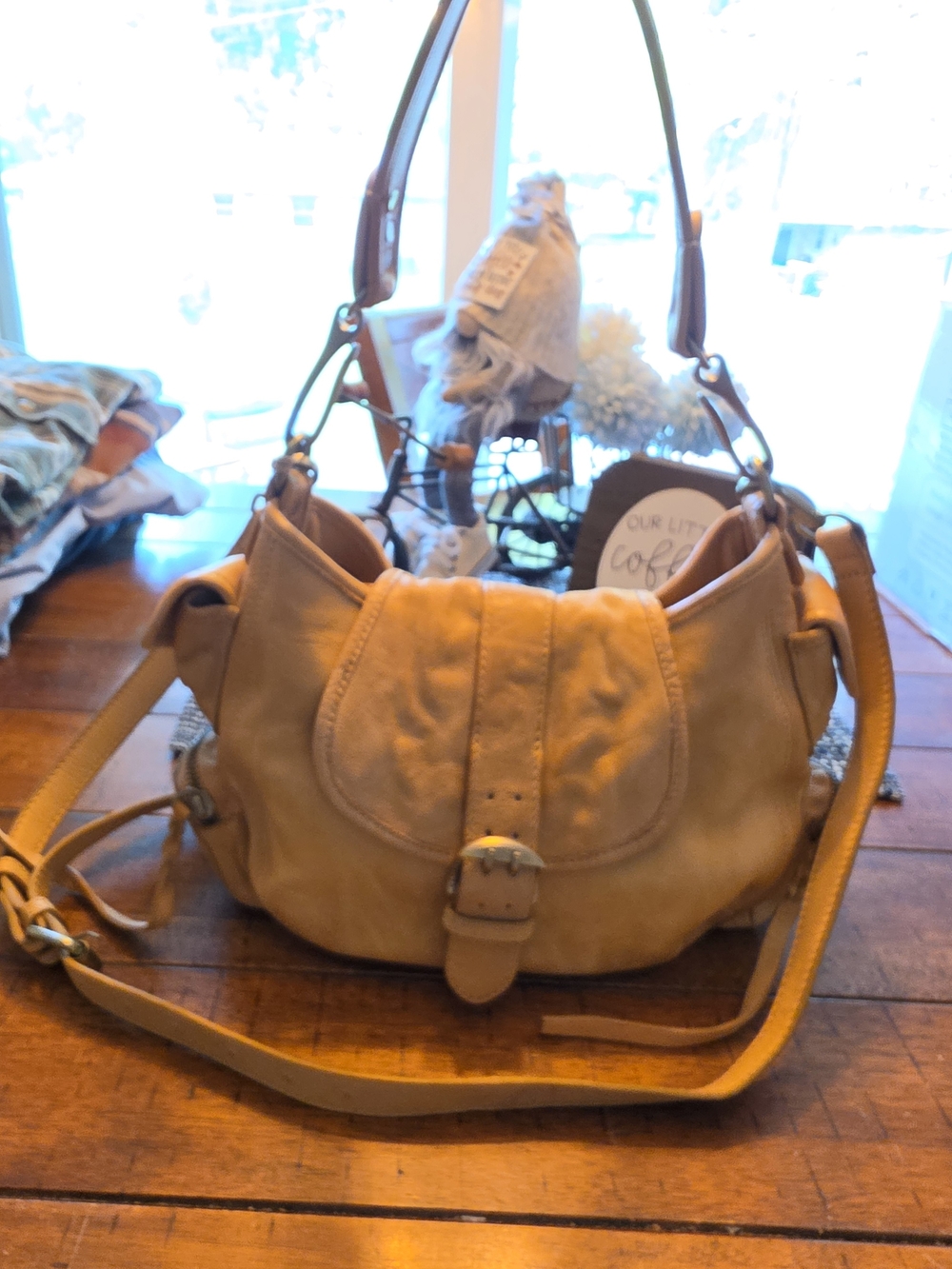 We The Free Tan Leather Patch Women’s Bag